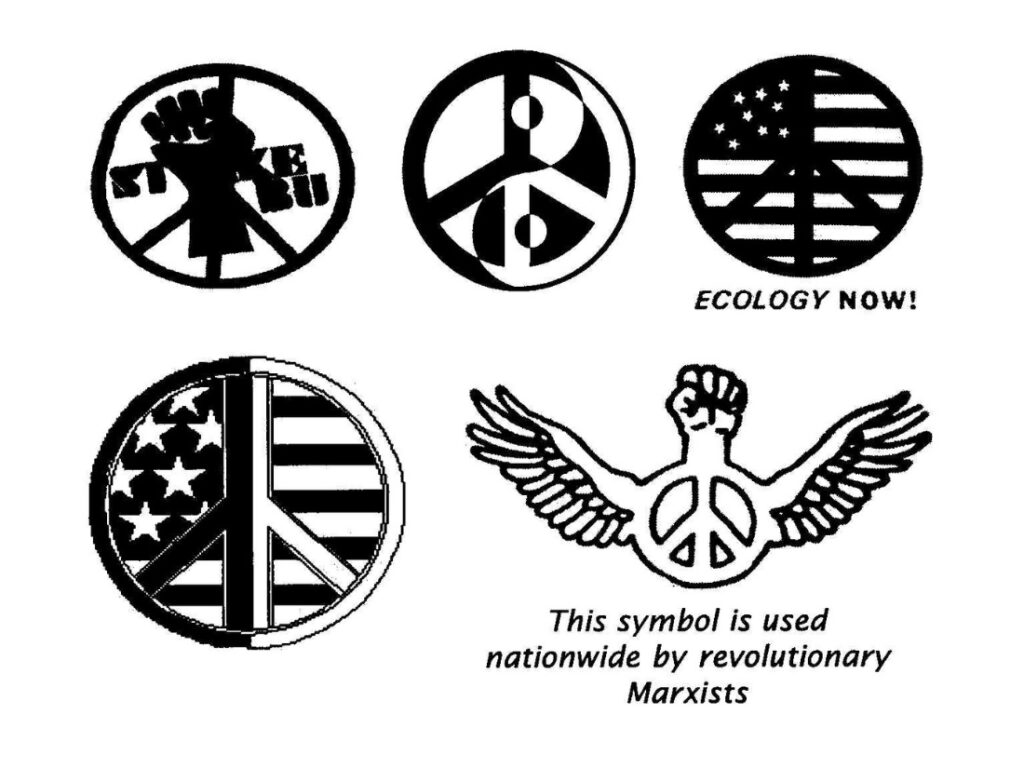 examples of how the peace symbol is being used
